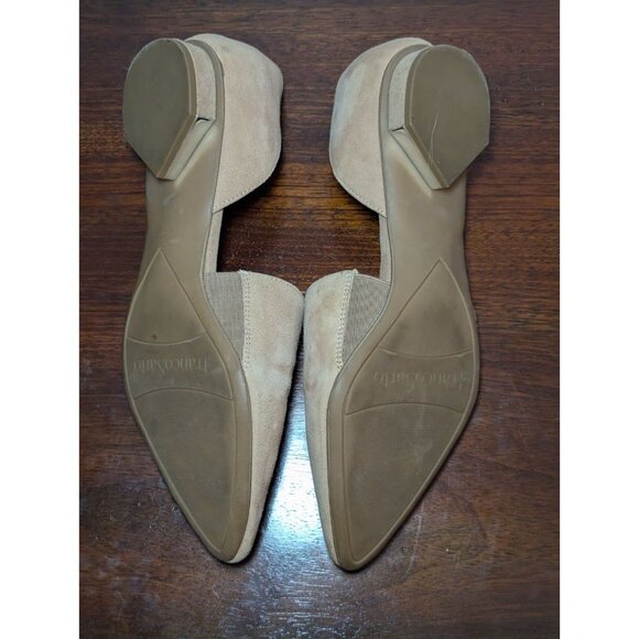 Franco Sarto Womens 7.5 nude suede leather slip on pointed toe flat shoe ARIA - Picture 6 of 8